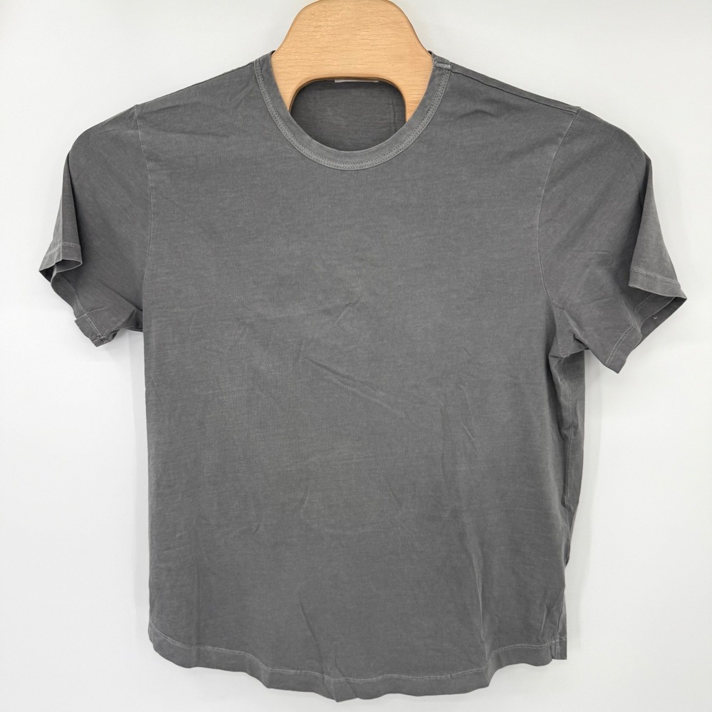 Buck Mason T-Shirt Mens L Grey Curved Hem Supima Cotton BM11007.101 USA Made